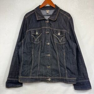 Venezia 18/20 Dark Wash Denim Jacket Jean Trucker Western Buttoned Retro Classic